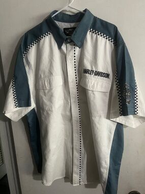 Harley Davidson Button Front Shirt, Size XXL